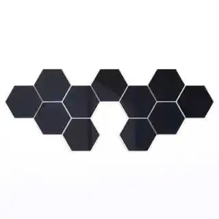 Black hexagon acrylic mirror wall stickers